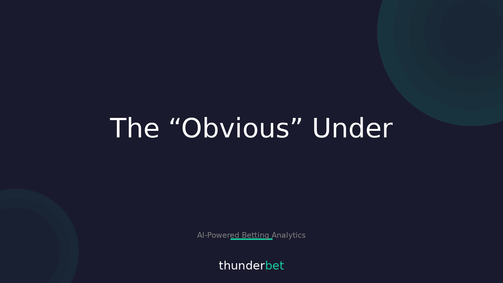 Totals Trap Spots: When the Under Feels Automatic