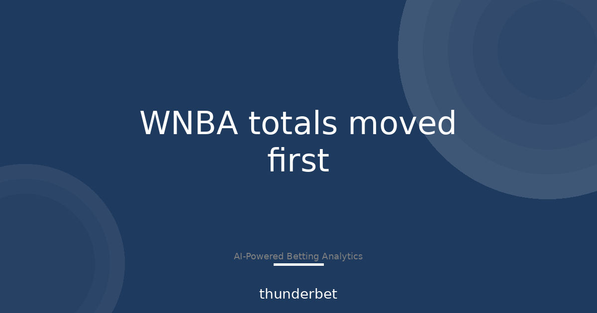 3,862 Moves Today: WNBA Totals Hit First, Cleanest Steam