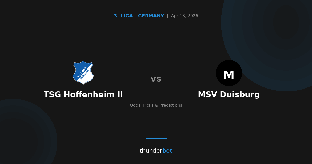 MSV Duisburg 3, TSG Hoffenheim II 1 — Recap | ThunderBet | ThunderBet